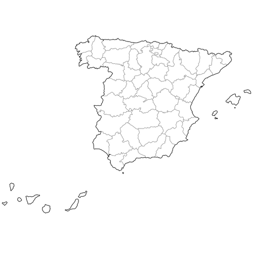 Preview of Outline Map of Spain Provinces