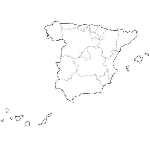 Preview of Outline Map of Spain Communities