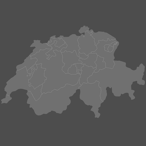 Preview of Blank Map of Switzerland Cantons (Dark)