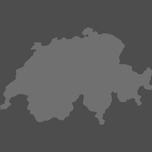 Preview of Blank Printable Map of Switzerland Cantons (Dark Theme)