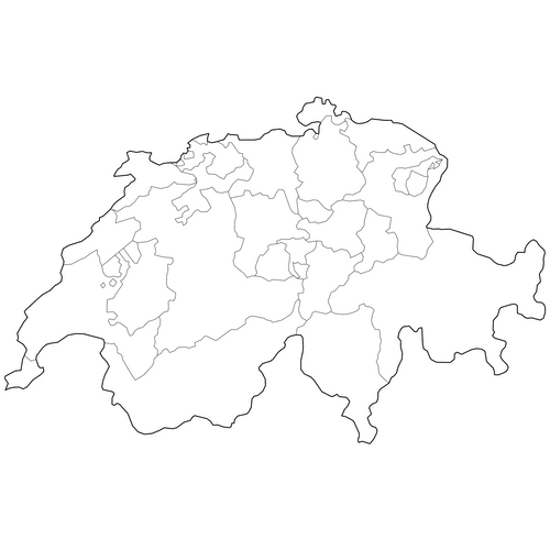 Preview of Outline Map of Switzerland Cantons