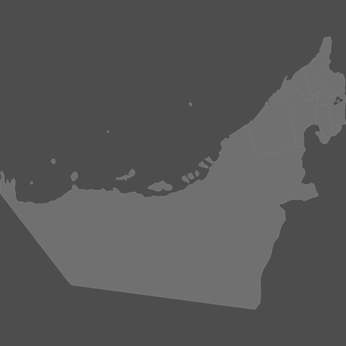 Preview of Blank Printable Map of United Arab Emirates (Dark Theme)