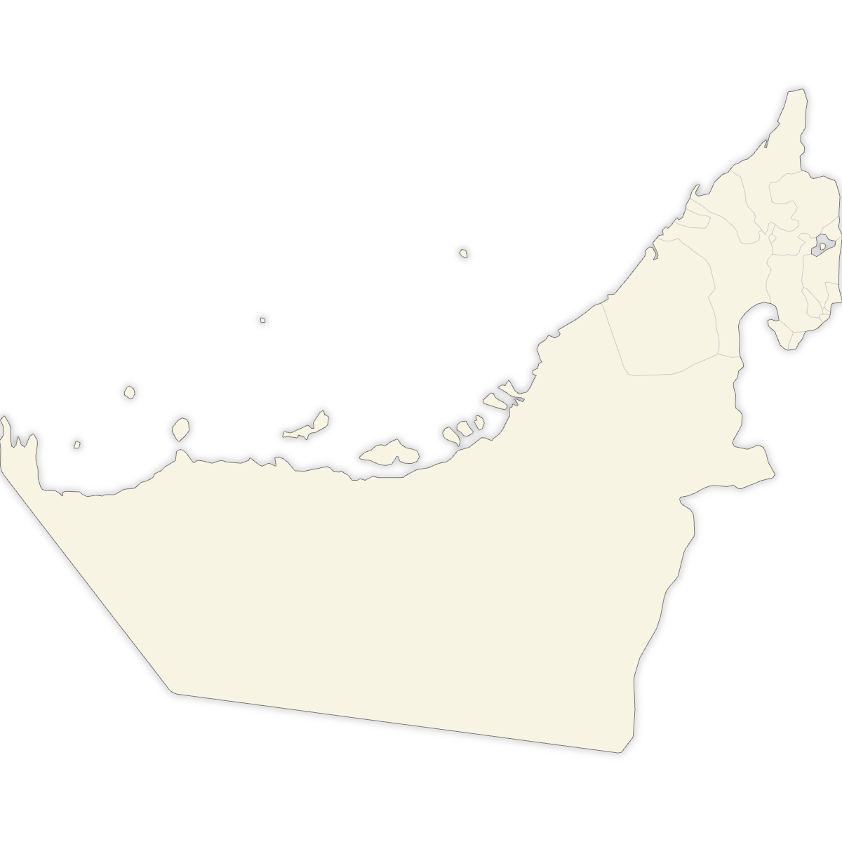 Blank Map of United Arab Emirates