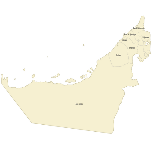 Preview of Labeled Map of United Arab Emirates