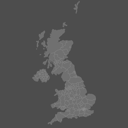 Preview of Blank Map of United Kingdom Counties (Dark)