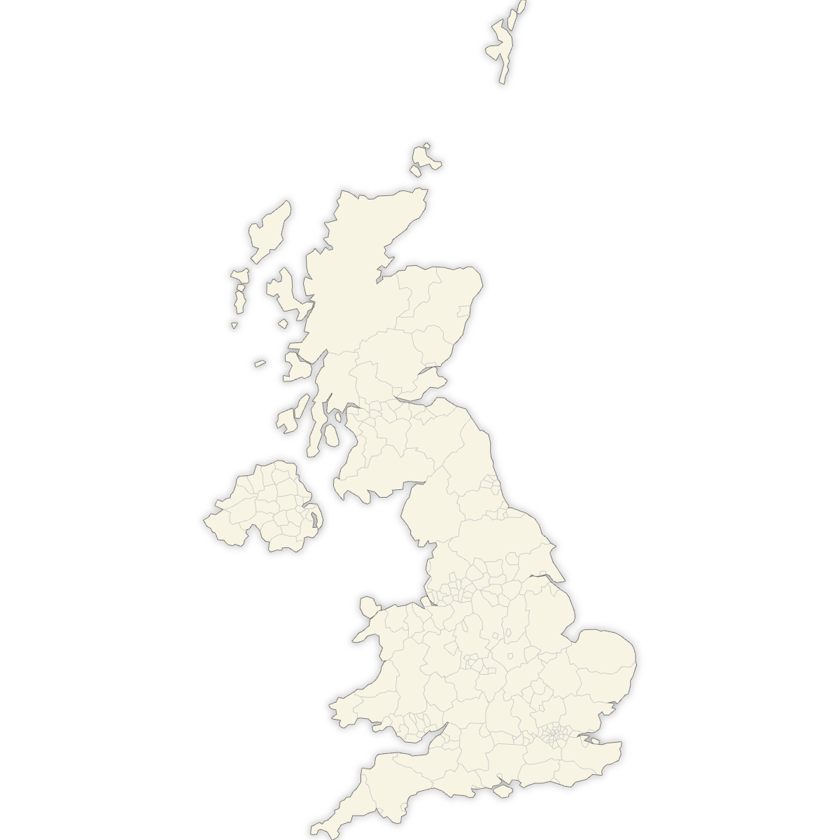 Blank Map of United Kingdom Counties