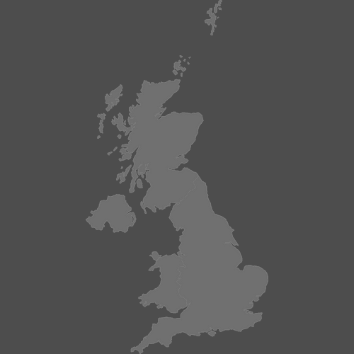 Preview of Blank Printable Map of United Kindgdom Countries (Dark Theme)