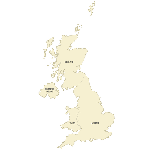 Preview of Labeled Map of United Kindgdom Countries