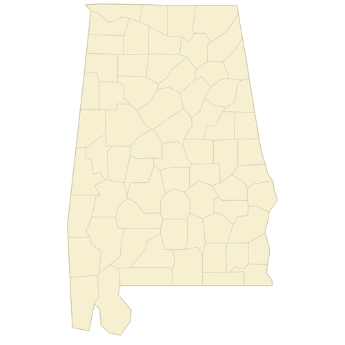 Preview of Blank Map of Alabama Counties