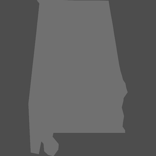 Preview of Blank Printable Map of Alabama Counties (Dark Theme)