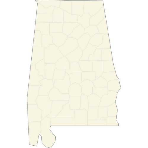 Preview of Blank Printable Map of Alabama Counties