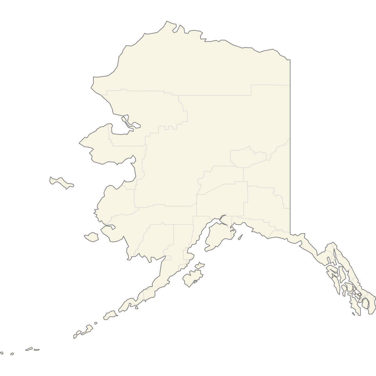 Blank Map of Alaska Counties