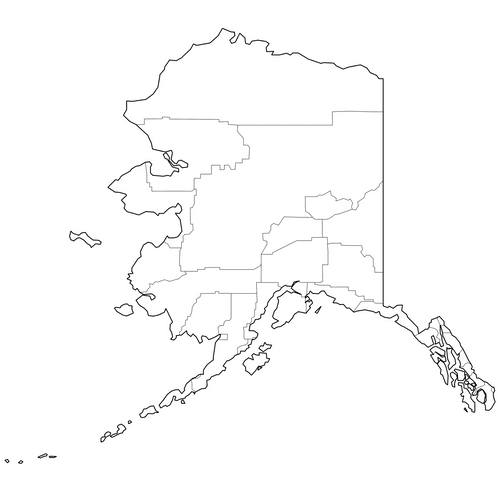 Preview of Outline Map of Alaska Counties