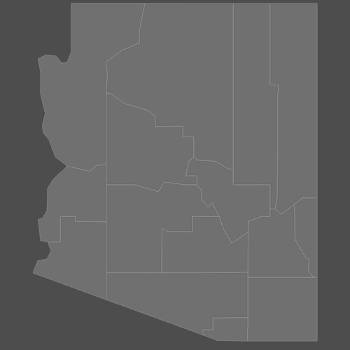 Preview of Blank Map of Arizona Counties (Dark)