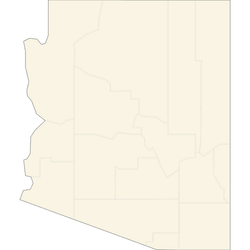 Preview of Blank Printable Map of Arizona Counties