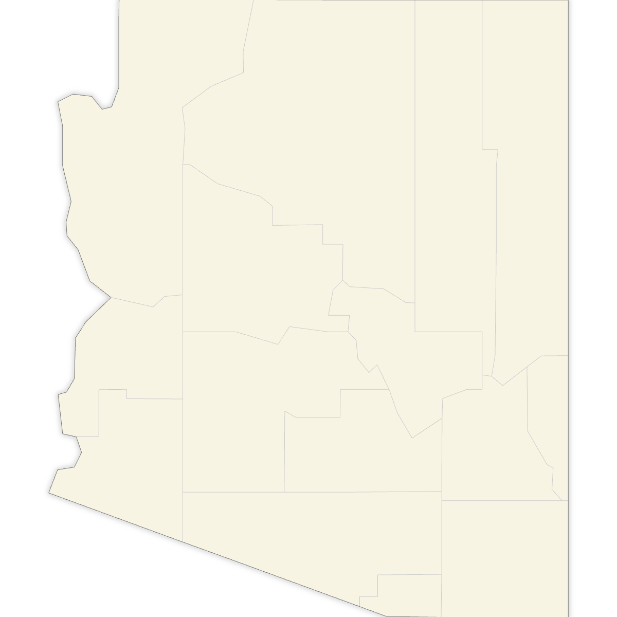 Blank Map of Arizona Counties