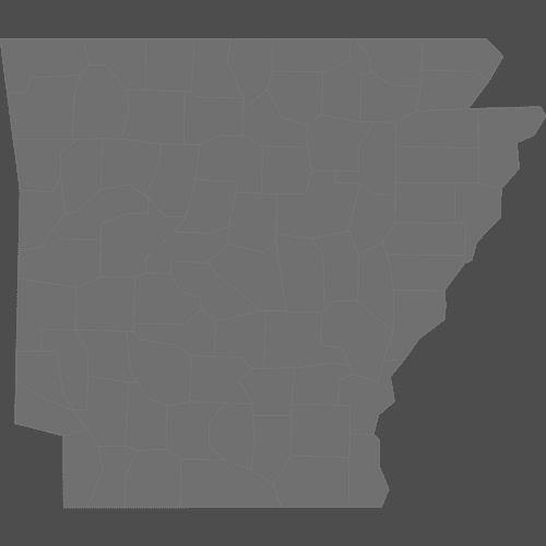 Preview of Blank Printable Map of Arkansas Counties (Dark Theme)