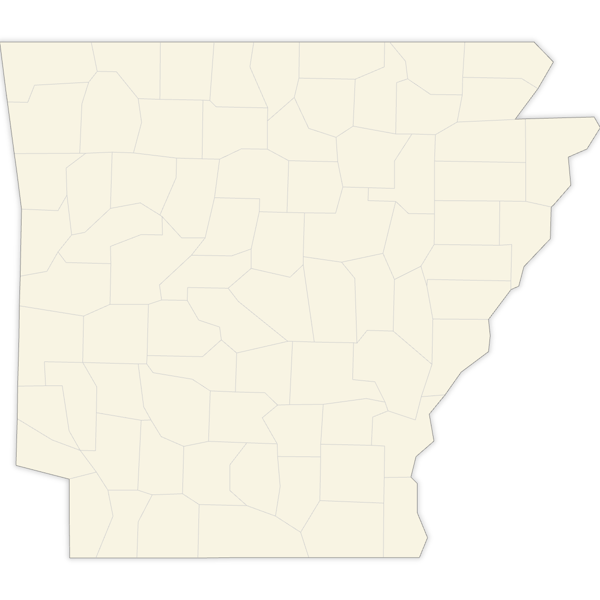 Blank Map of Arkansas Counties