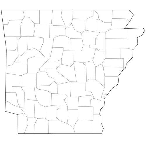 Preview of Outline Map of Arkansas Counties