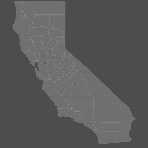 Preview of Blank Map of California Counties (Dark)