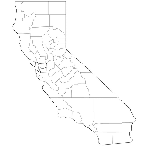 Preview of Outline Map of California Counties