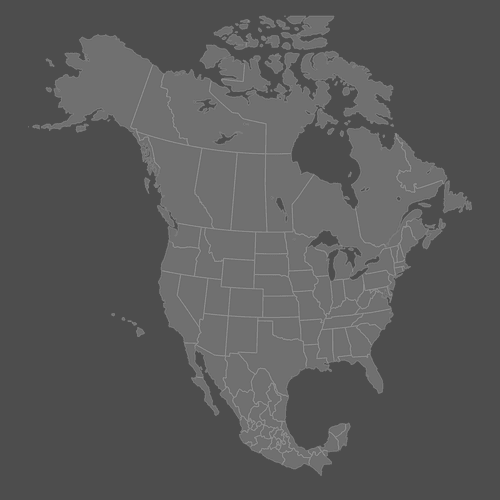 Preview of Blank Map of Canada, USA and Mexico (Dark)