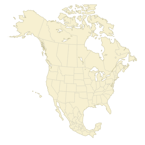 Preview of Blank Map of Canada, USA and Mexico