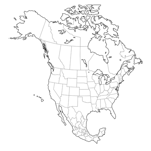 Preview of Outline Map of Canada, USA and Mexico