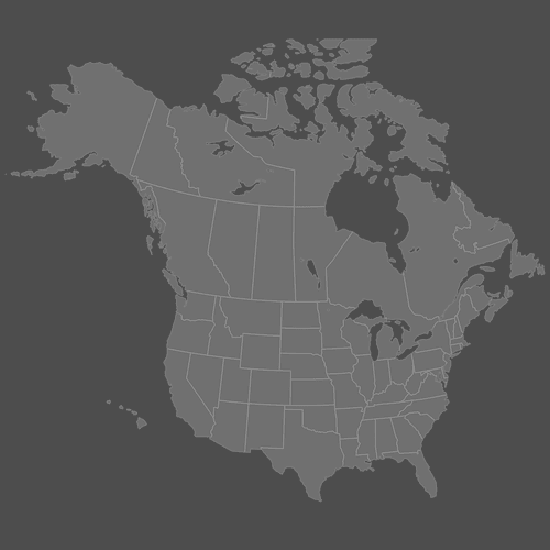 Preview of Blank United States and Canada Map (Dark)