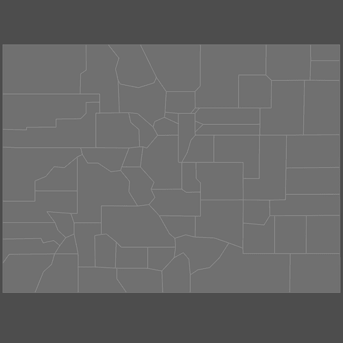 Preview of Blank Map of Colorado Counties (Dark)