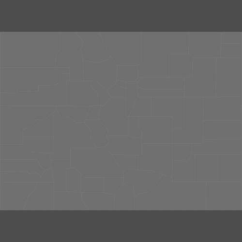 Preview of Blank Printable Map of Colorado Counties (Dark Theme)