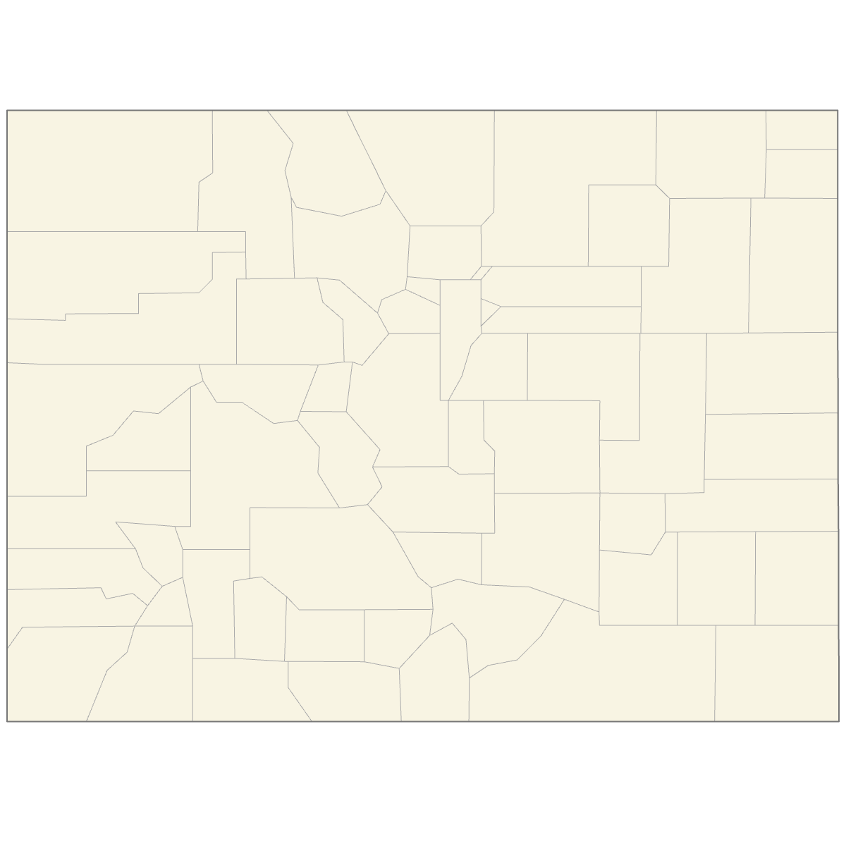 Blank Map of Colorado Counties