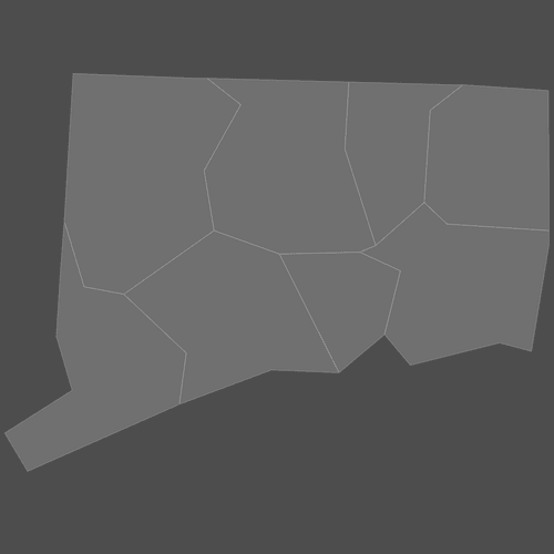 Preview of Blank Map of Connecticut Counties (Dark)