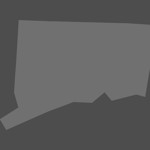 Preview of Blank Printable Map of Connecticut Counties (Dark Theme)