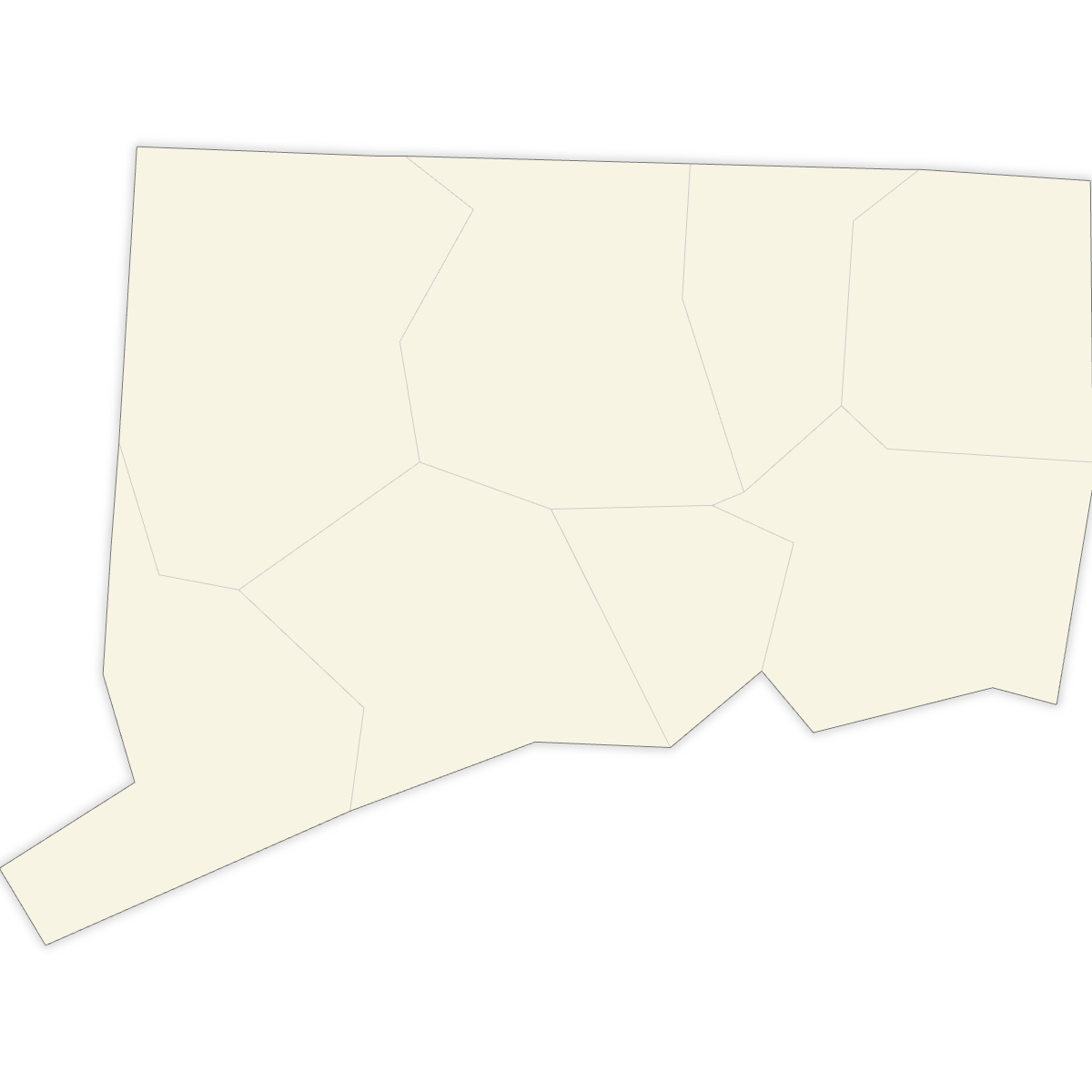 Blank Map of Connecticut Counties