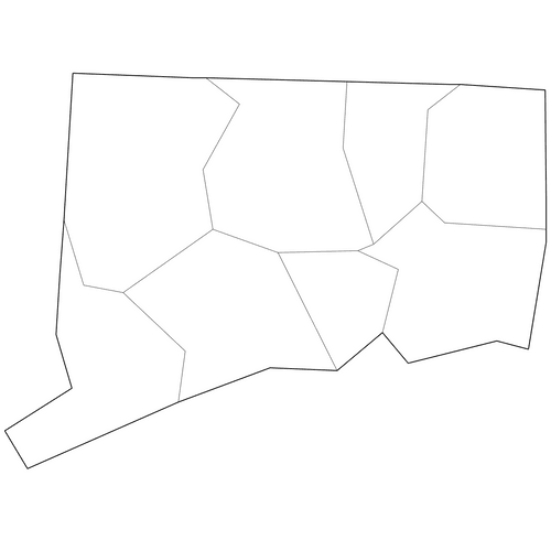 Preview of Outline Map of Connecticut Counties