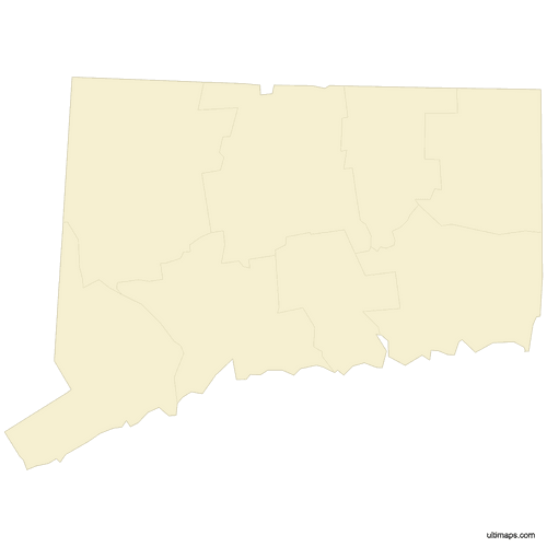 Preview of Vector Map of Connecticut Counties