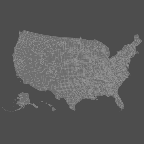 Preview of Blank Map of the United States Counties (Dark)