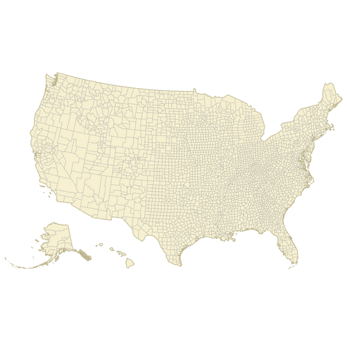 Preview of Blank Map of the United States Counties