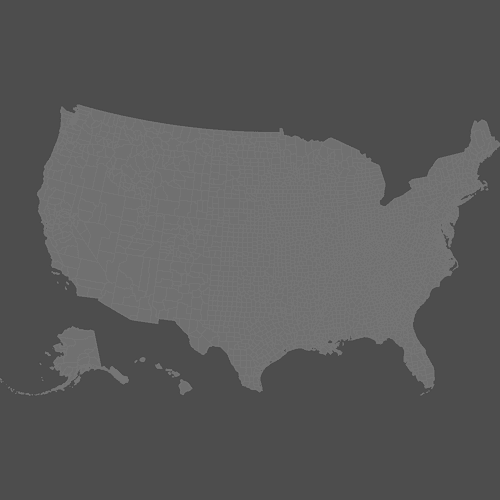 Preview of Blank Printable Map of the United States Counties (Dark Theme)