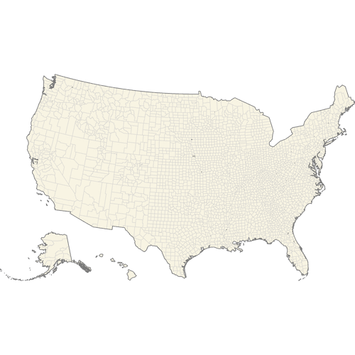 Preview of Blank Printable Map of the United States Counties