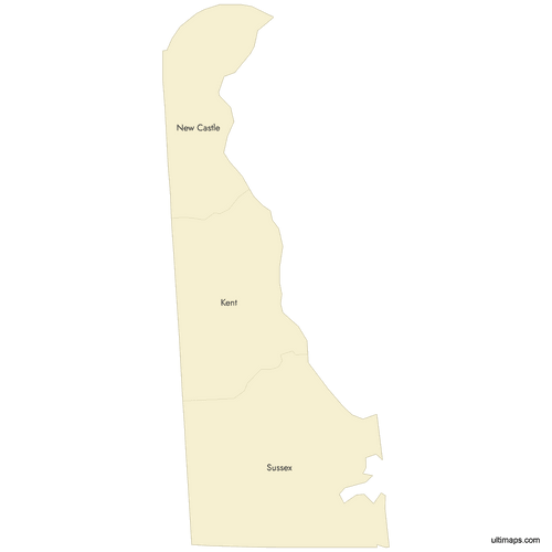 Preview of Labeled Map of Delaware Counties