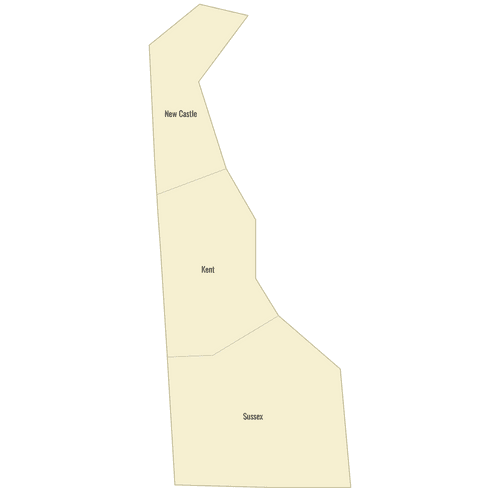 Preview of Labeled Map of Delaware Counties