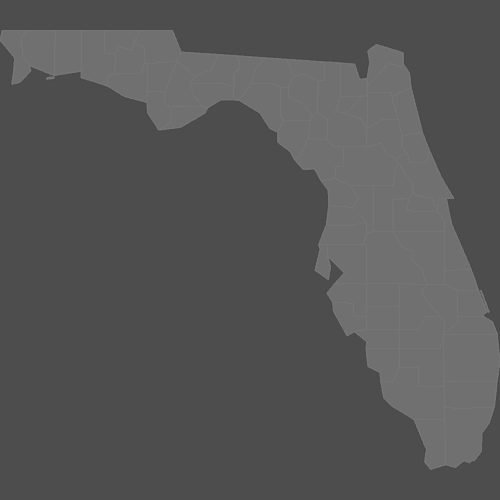 Preview of Blank Printable Map of Florida Counties (Dark Theme)