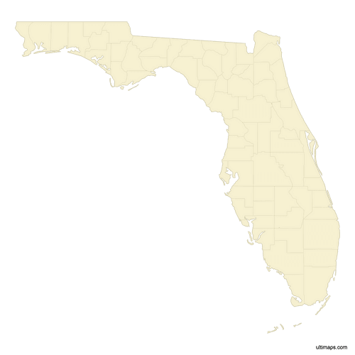 Preview of Vector Map of Florida Counties