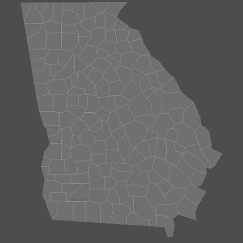 Preview of Blank Map of Georgia Counties (Dark)