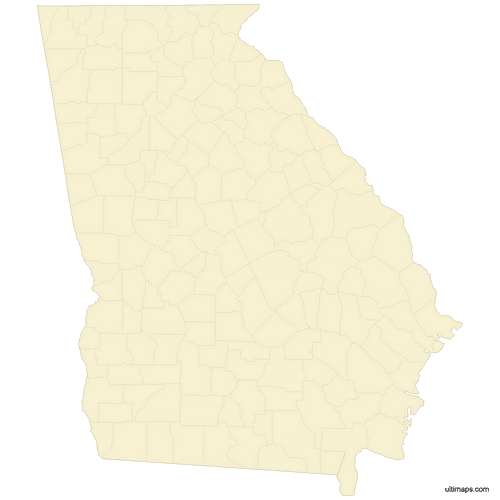 Preview of Blank Map of Georgia Counties