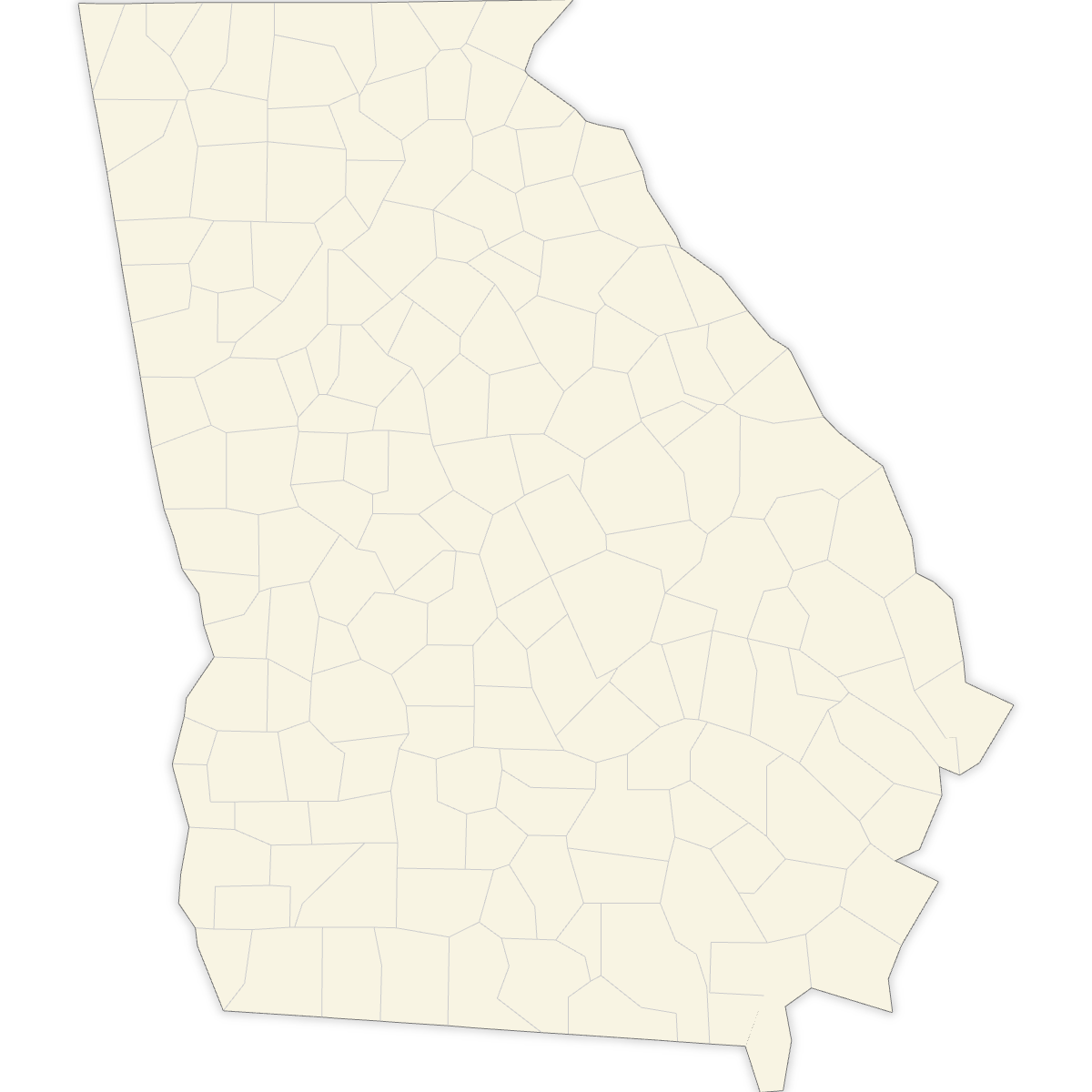 Blank Map of Georgia Counties