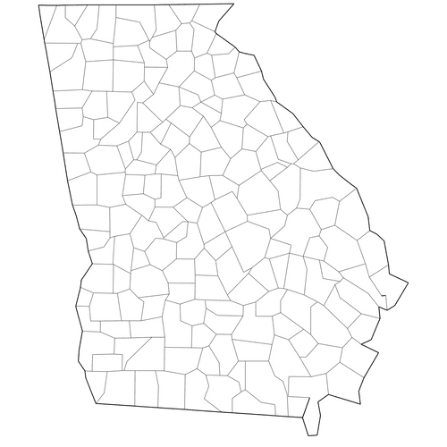 Preview of Outline Map of Georgia Counties