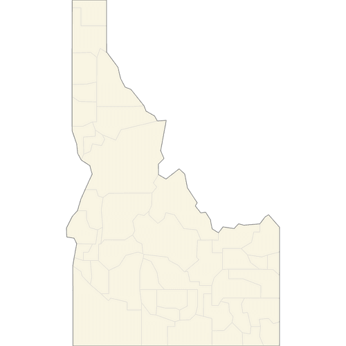 Preview of Blank Printable Map of Idaho Counties